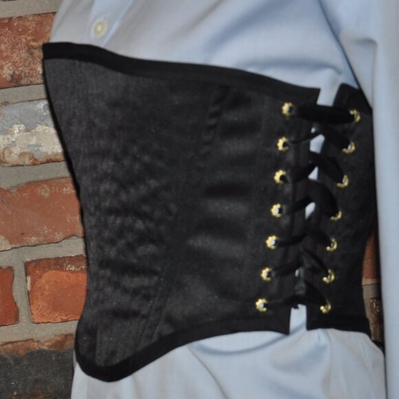 Handmade 2 sided, Lace-up, Bustier Corset, Star Print & Black Cashmere  M - Picture 13 of 13